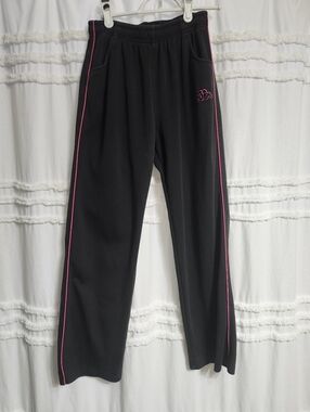 Kappa Xs Black Joggers with Pink Piping.